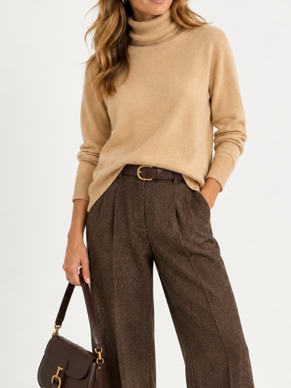 Gap Camel Merino Wool Blend Turtleneck Sweater Size S